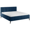 POLSTERBETT 180/200 cm  in Dunkelblau  - Schwarz/Naturfarben, Trend, Holz/Textil (180/200cm) - home24