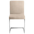 SCHWINGSTUHL in Stahl Mikrofaser - Edelstahlfarben/Beige, Design, Textil/Metall (45/91/58cm) - Moderano