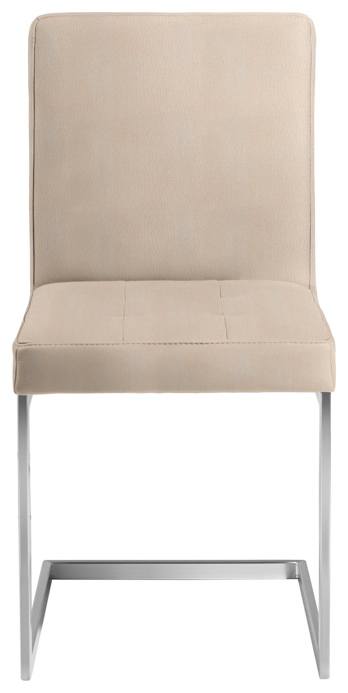 SCHWINGSTUHL  in Stahl Mikrofaser  - Edelstahlfarben/Beige, Design, Textil/Metall (45/91/58cm) - Moderano