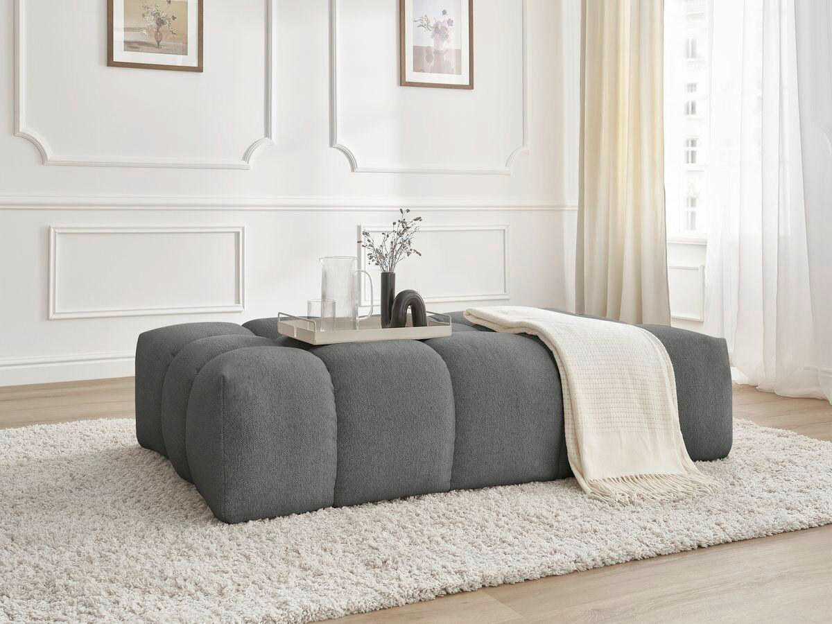 HOCKER EVEREST Flachgewebe Dunkelgrau  - Dunkelgrau/Schwarz, MODERN, Kunststoff/Textil (166/100/40cm)