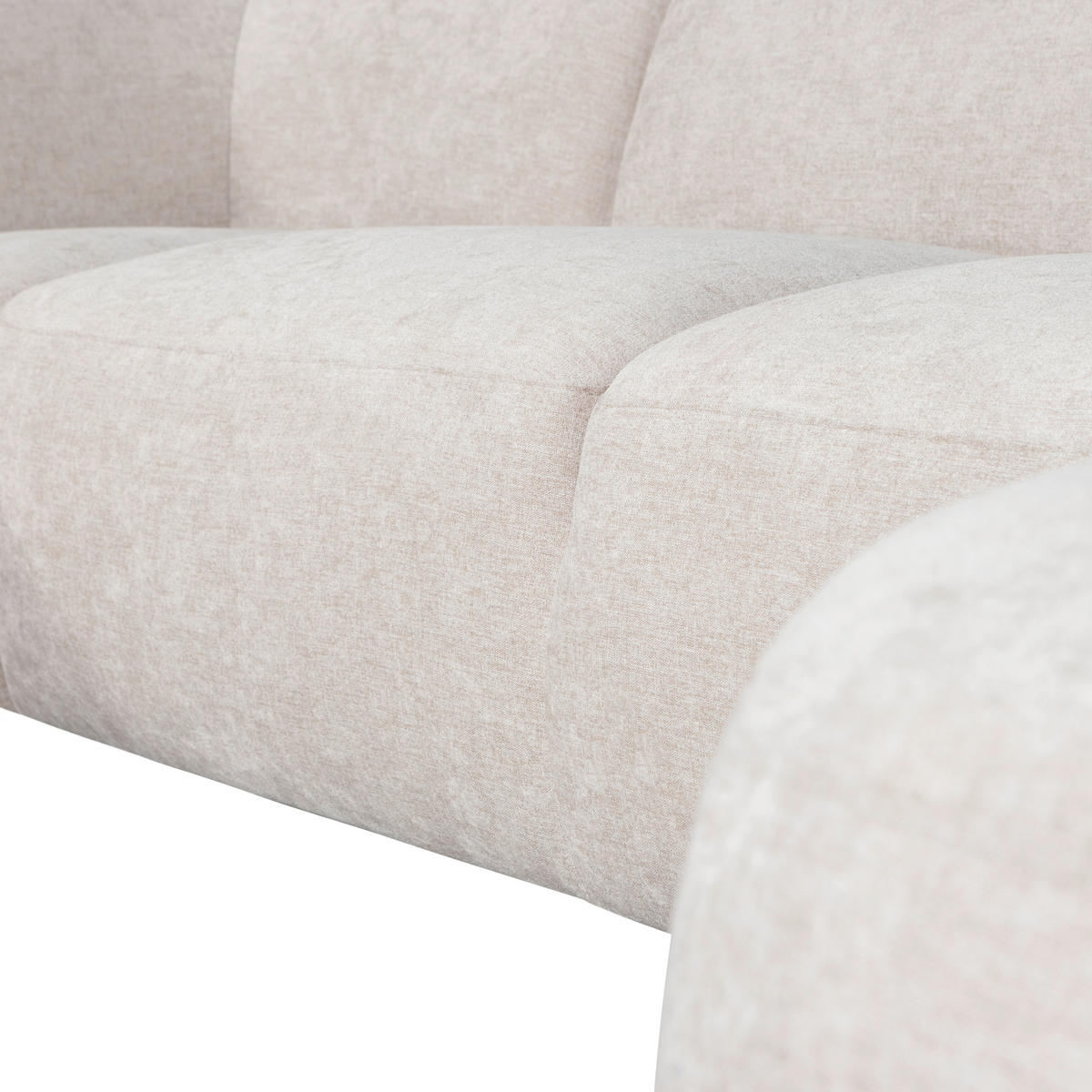ECKSOFA Polly in Webstoff Sandfarben   - Sandfarben/Schwarz, Design, Kunststoff/Textil (245/353/150cm) - Livetastic