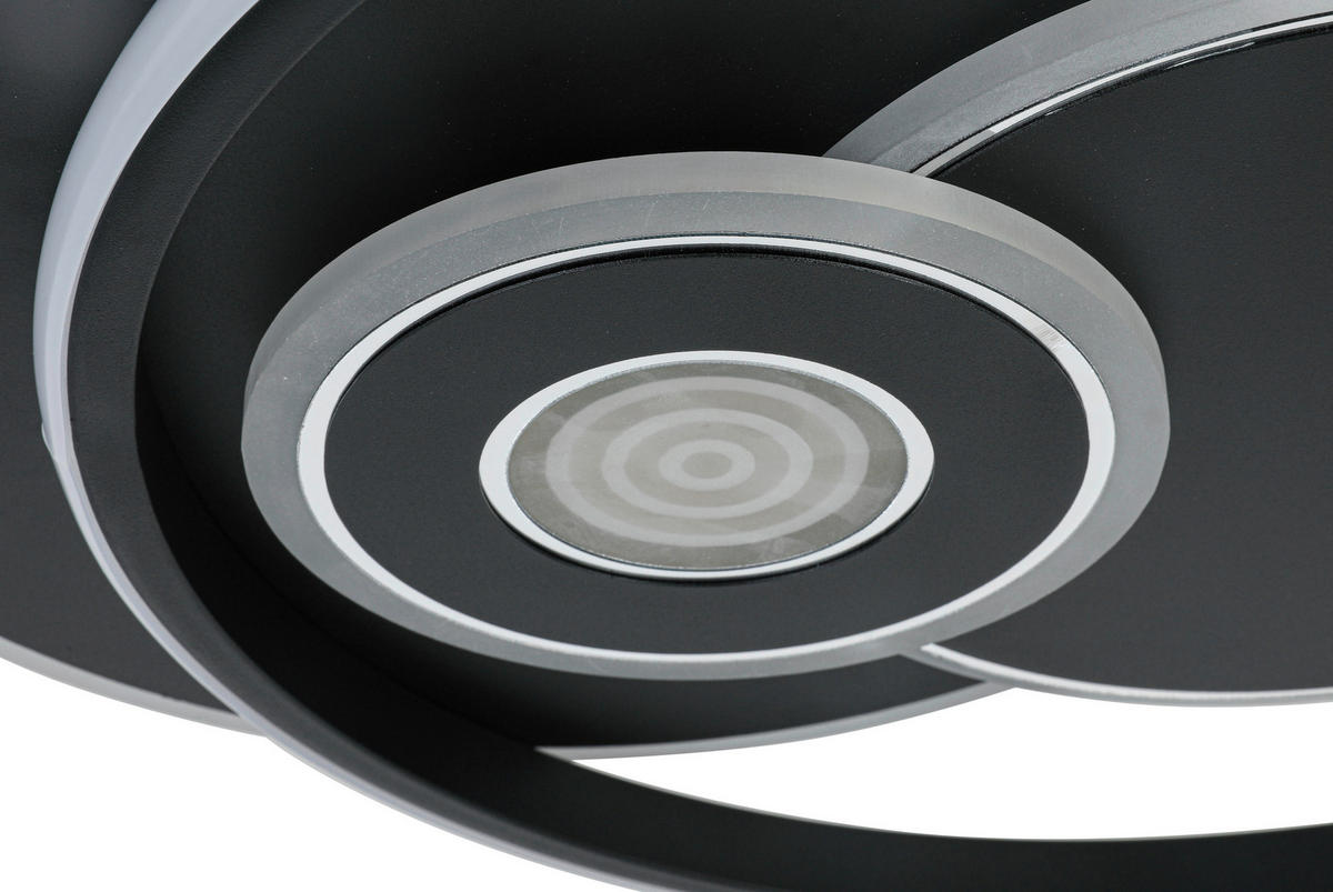 DECKENLEUCHTE 50/42,5/6,5 cm   - Chromfarben/Schwarz, Trend, Kunststoff/Metall (50/42,5/6,5cm) - Novel