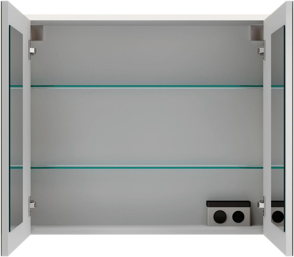 SPIEGELSCHRANK 80/68,3/16 cm  - Eichefarben/Silberfarben, MODERN, Glas/Holzwerkstoff (80/68,3/16cm) - Voleo