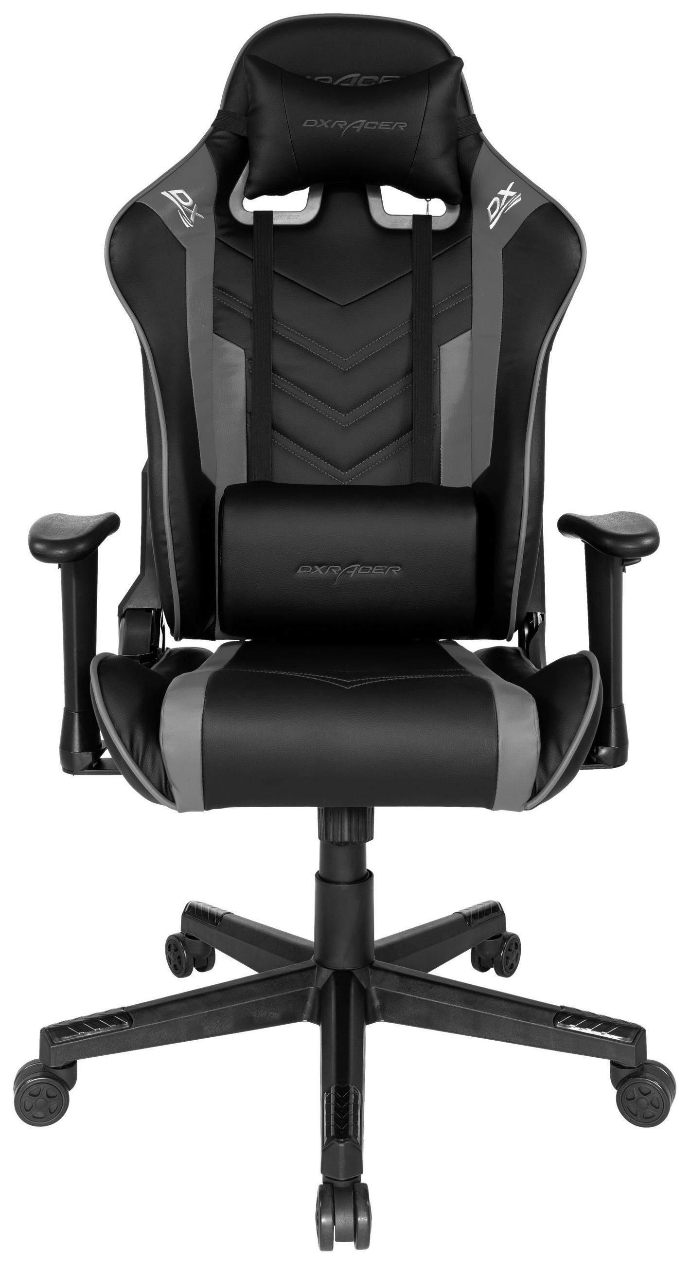 GAMINGSTUHL in Lederlook Grau, Schwarz - Schwarz/Grau, LIFESTYLE, Kunststoff/Textil (68/120/68cm) - Dxracer