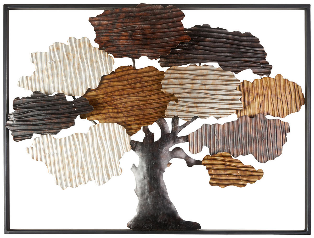 DECORAȚIUNE DE PERETE - argintiu/auriu, Lifestyle, metal (80/60cm) - Ambia Home