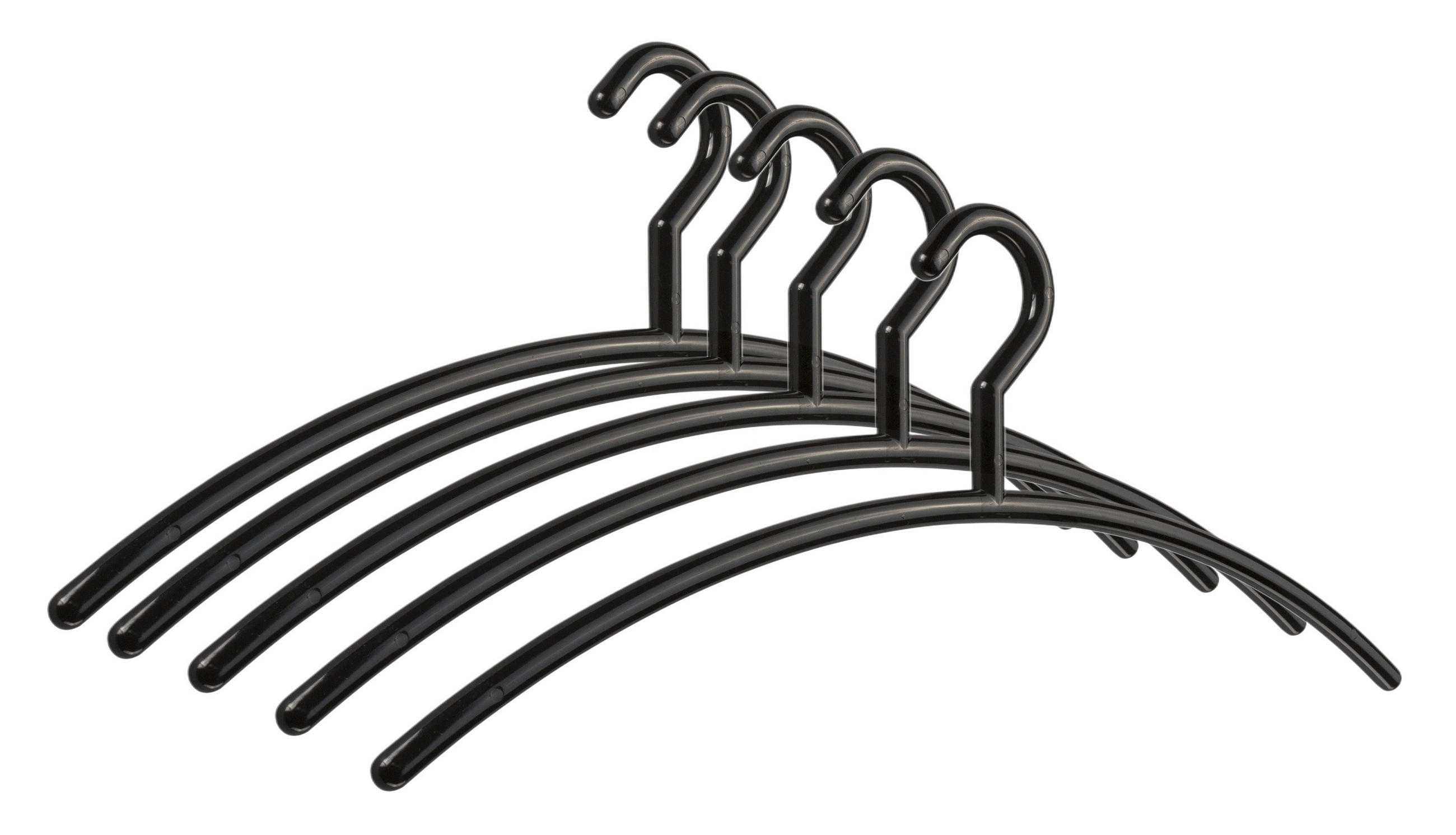 KLEIDERBÜGEL 5ER SET Kunststoff  - Schwarz, Design, Kunststoff (44/18/1,2cm)