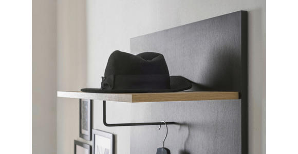 GARDEROBENPANEEL  in 64/130/28 cm  - Schwarz/Eiche Artisan, Design, Holzwerkstoff (64/130/28cm) - Carryhome