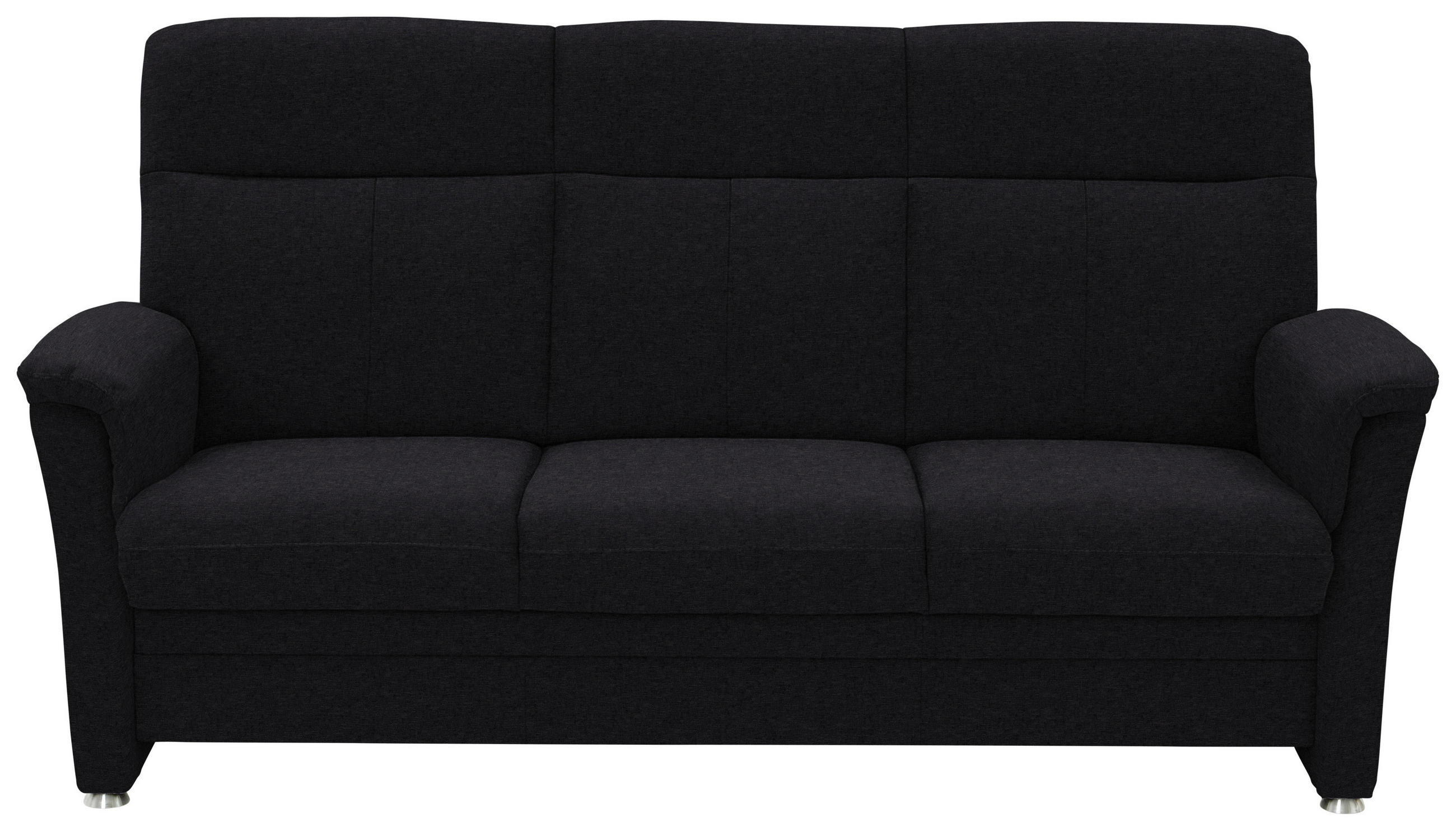 3-SITZER-SOFA Flachgewebe Anthrazit  - Anthrazit/Alufarben, Konventionell, Textil/Metall (194/100/89cm) - Beldomo Comfort