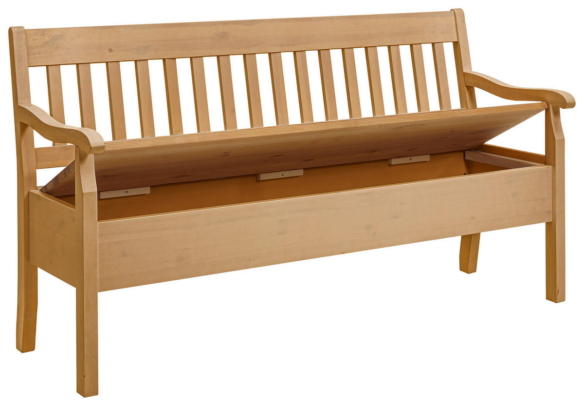 SITZBANK 169/93/58 cm Laugenfarbig Kiefer massiv  - Laugenfarbig, ROMANTIK / LANDHAUS, Holz (169/93/58cm) - Boxxx