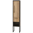 MIDISCHRANK 30/128/30 cm  - Eichefarben/Schwarz, Design, Holzwerkstoff/Metall (30/128/30cm) - Dieter Knoll