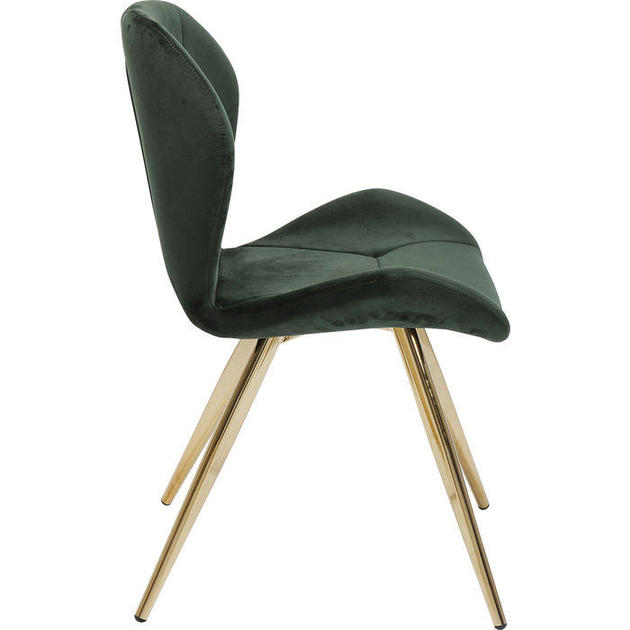 STUHL - Dunkelgrün/Messingfarben, Design, Textil/Metall (52/82/53cm) - Kare-Design