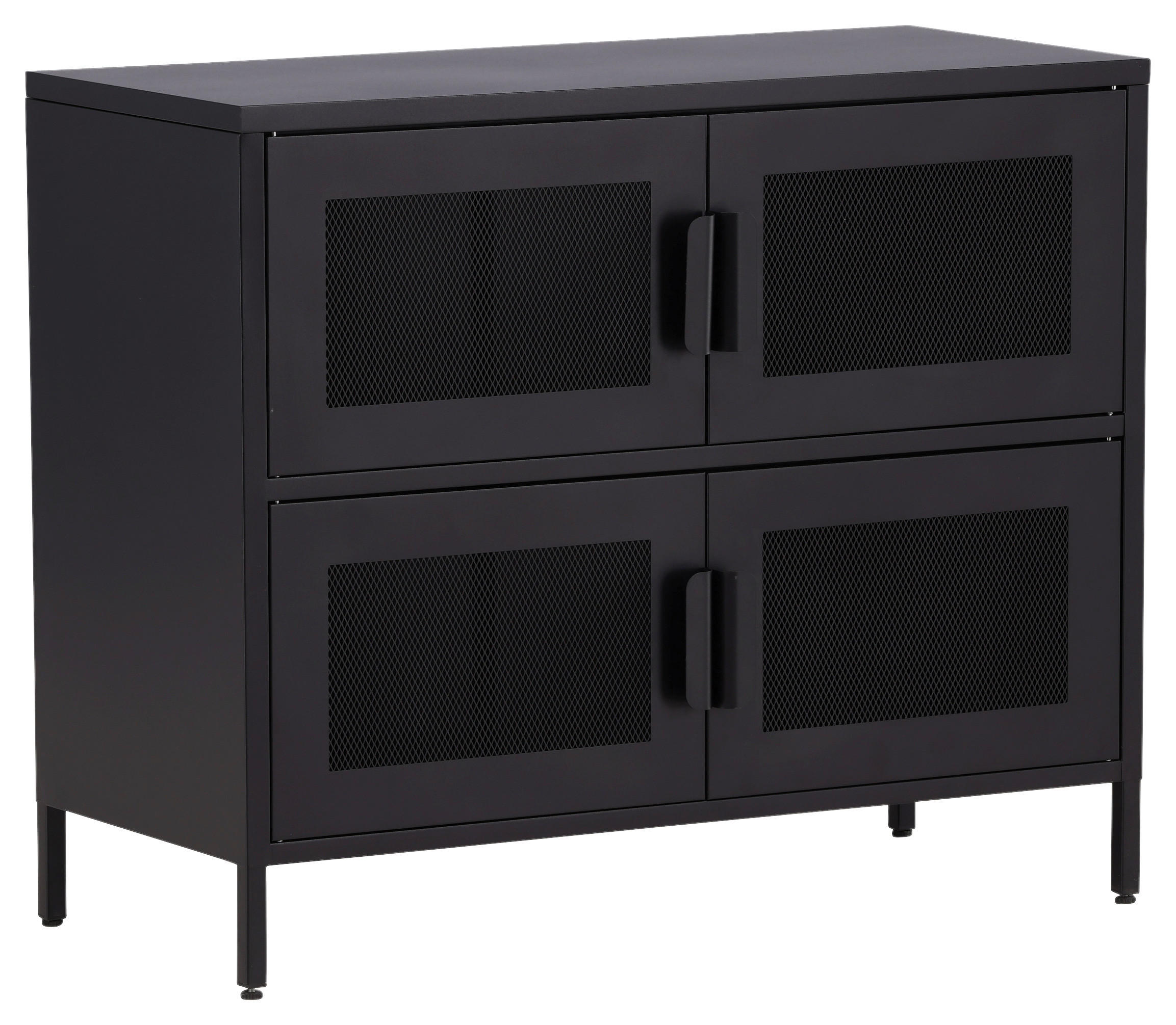 Livetastic Sideboard Schwarz 90x75x40 cm
