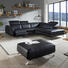 WOHNLANDSCHAFT in Leder Schwarz - Schwarz, Design, Leder/Metall (241/286cm) - Natuzzi Editions WOHNLANDSCHAFT in Leder Schwarz - Schwarz, Design, Leder/Metall (241/286cm) - Natuzzi Editions