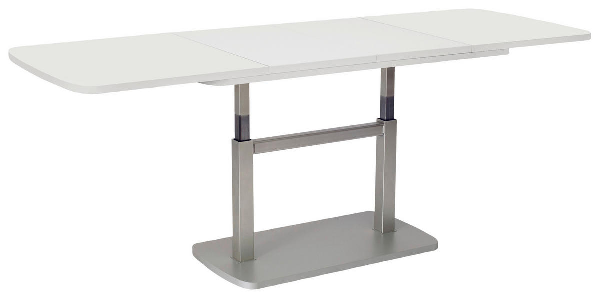 COUCHTISCH in Holzwerkstoff 110-180/63/53-72 cm  - Silberfarben/Weiß, KONVENTIONELL, Holzwerkstoff (110-180/63/53-72cm) - Venda