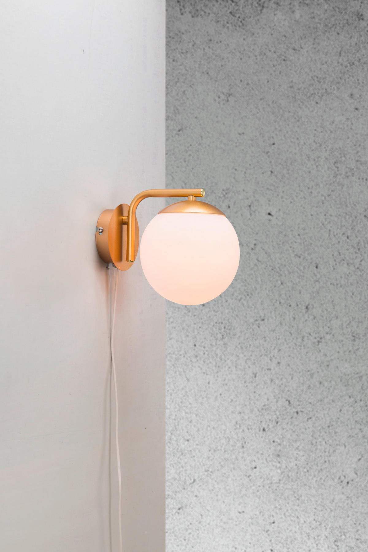 WANDLEUCHTE Grant 16/20 cm   - Messingfarben/Weiß, KONVENTIONELL, Glas/Metall (16/20cm) - Nordlux
