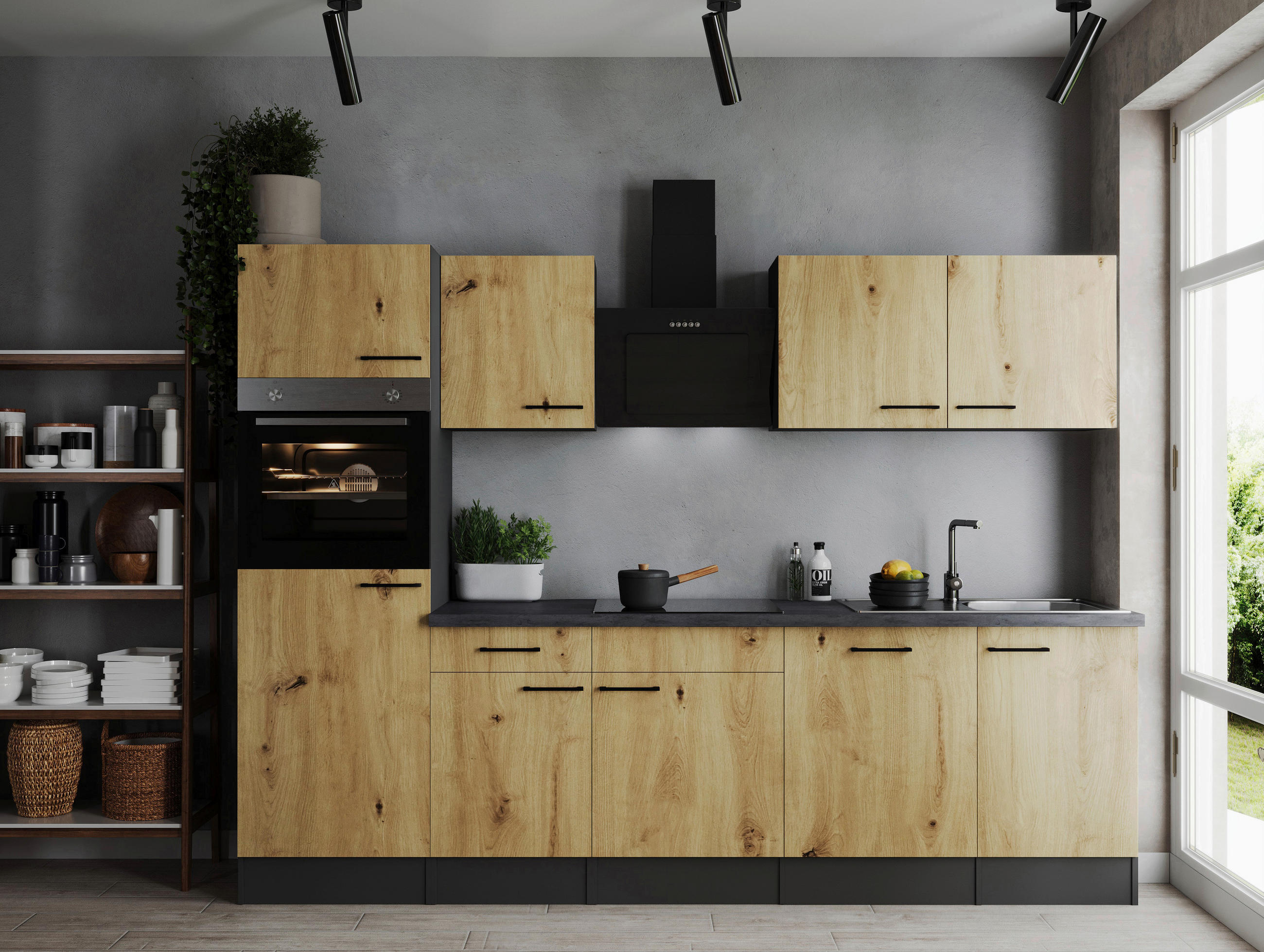 Respekta Küchenblock Oliver Eiche Artisan 280 cm