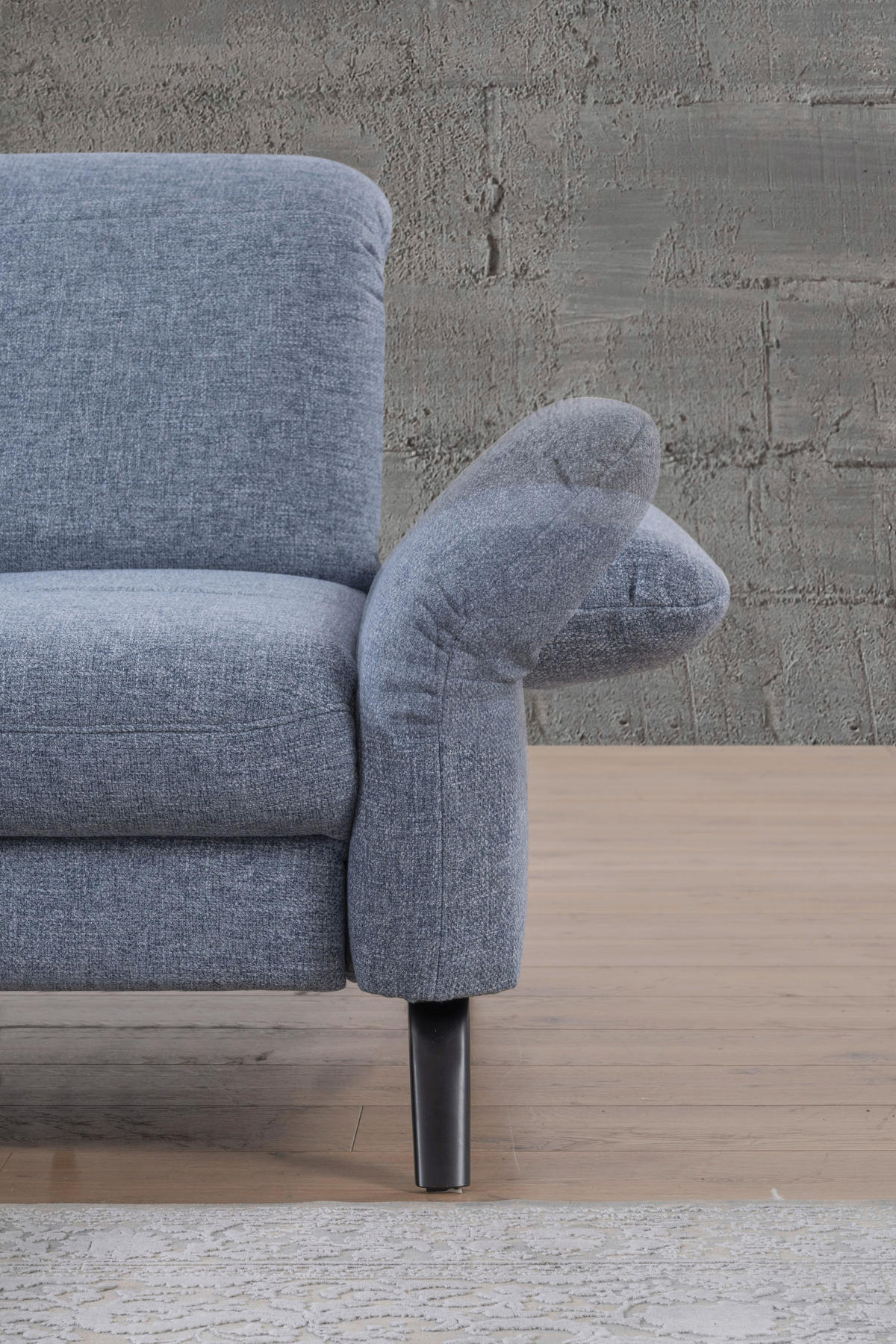 ECKSOFA Blau Flachgewebe  - Blau/Schwarz, KONVENTIONELL, Textil/Metall (170/262cm) - SetOne by Musterring