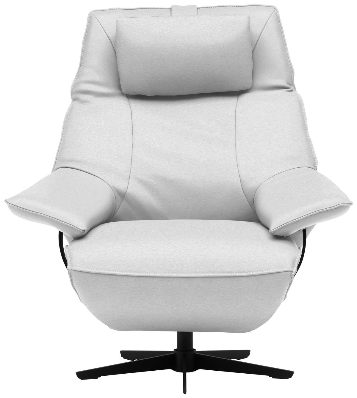 RELAXSESSEL in Leder Weiß  - Beige/Schwarz, Design, Leder/Metall (92/79/82cm) - Dieter Knoll