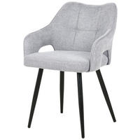 ARMLEHNSTUHL  in Eisen Webstoff  - Hellgrau/Schwarz, MODERN, Holz/Textil (60,5/81,5/55,5cm) - MID.YOU