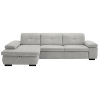 ECKSOFA in Flachgewebe Sandfarben  174/297 cm  - Sandfarben/Schwarz, Design, Textil/Metall (174/297cm) - Beldomo Style
