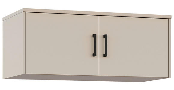 AUFSATZSCHRANK 106/43/54 cm   - Kaschmir/Schwarz, Basics, Holzwerkstoff/Metall (106/43/54cm) - Xora