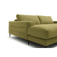 ECKSOFA  in Flachgewebe Hellgrün Rücken echt  177/253 cm  - Schwarz/Hellgrün, Design, Textil/Metall (177/253cm) - Dieter Knoll
