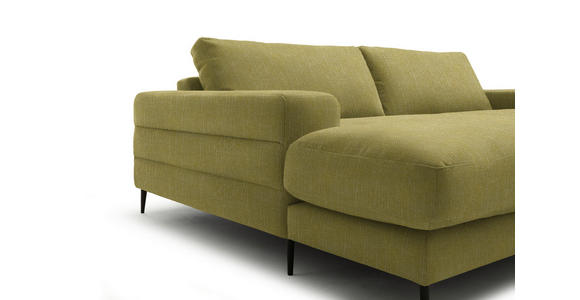 ECKSOFA  in Flachgewebe Hellgrün Rücken echt  177/253 cm  - Schwarz/Hellgrün, Design, Textil/Metall (177/253cm) - Dieter Knoll