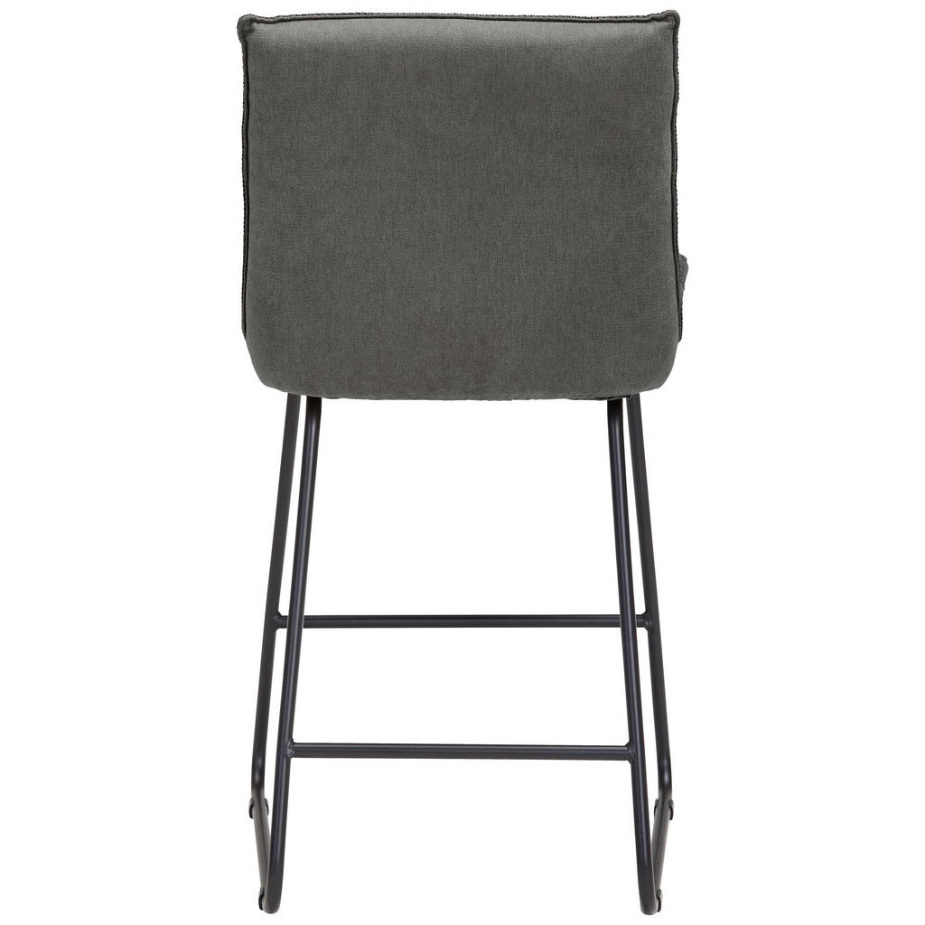 Thumbnail - Dieter Knoll Tresenstuhl, Grau, Schwarz, Dunkelgrau, Metall, Textil, Kufe, Rundrohr, 48x92x54 cm, Gestellauswahl, Stoffa...
