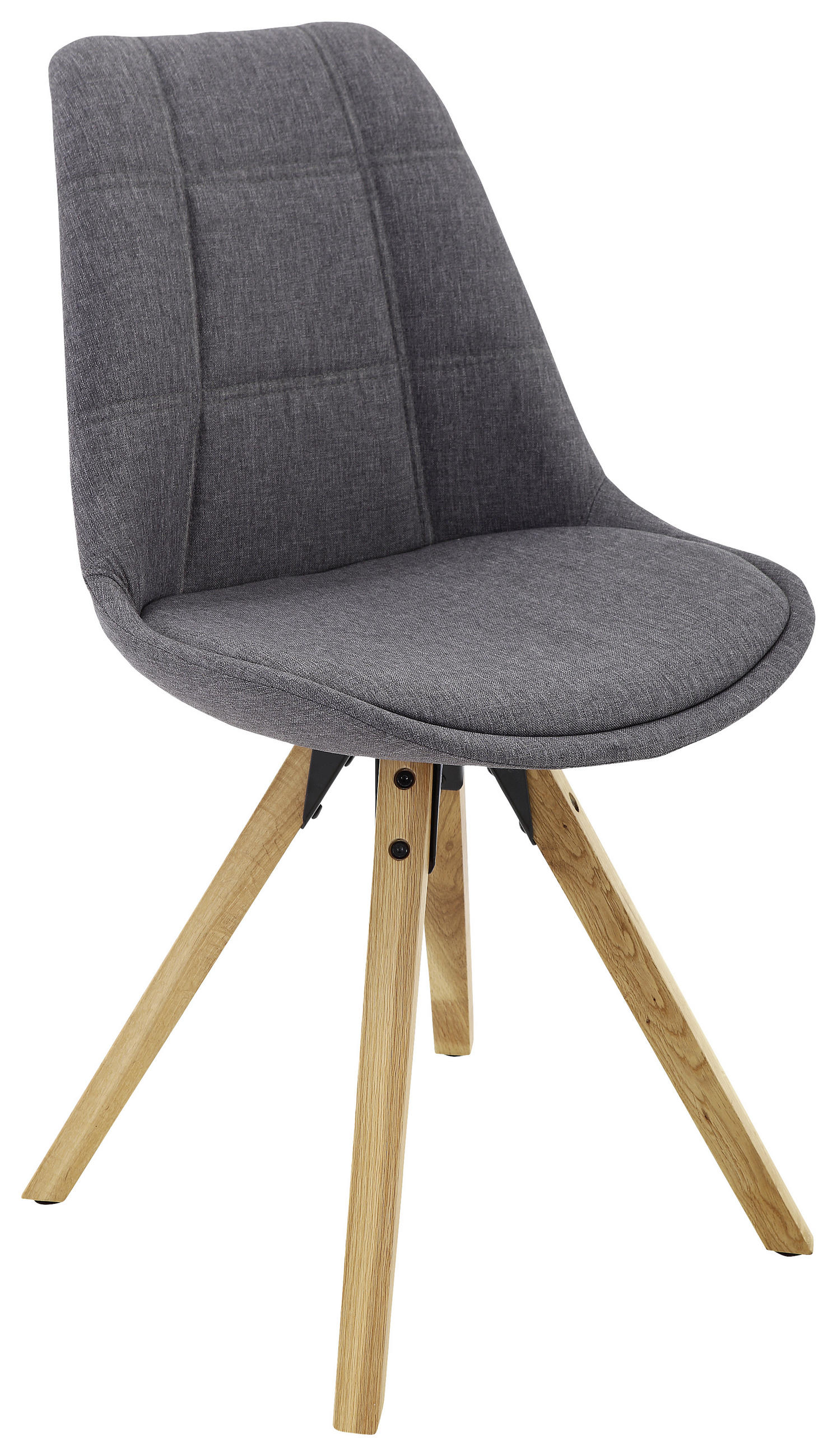 STOL, les, tekstil siva, črna, hrast - siva/črna, Moderno, tekstil/les (49/87,5/56cm) - Hom`in