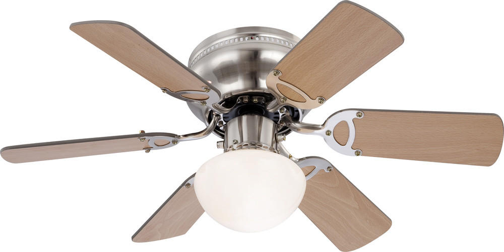 Ventilator mit Beleuchtung UGO 76/28 cm   - Buchefarben, Basics, Holz/Metall (76/28cm) - Globo