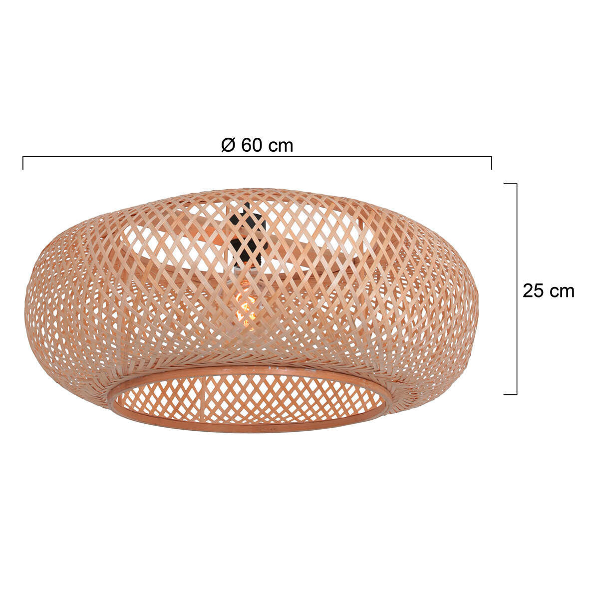 LEUCHTENSCHIRM 60/25 cm   - Beige, LIFESTYLE, Naturmaterialien (60/25cm)