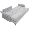 ECKSOFA Grau Chenille  - Schwarz/Grau, KONVENTIONELL, Textil/Metall (291/153cm) - Hom`in