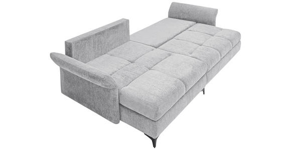 ECKSOFA Grau Chenille  - Schwarz/Grau, KONVENTIONELL, Textil/Metall (291/153cm) - Hom`in