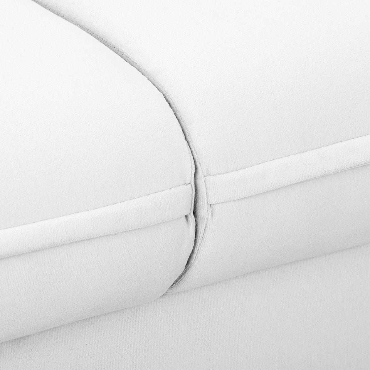 2-SITZER-SOFA Samt Weiss  - Weiss/Schwarz, Design, Holz/Textil (138/86/100cm) - P & B