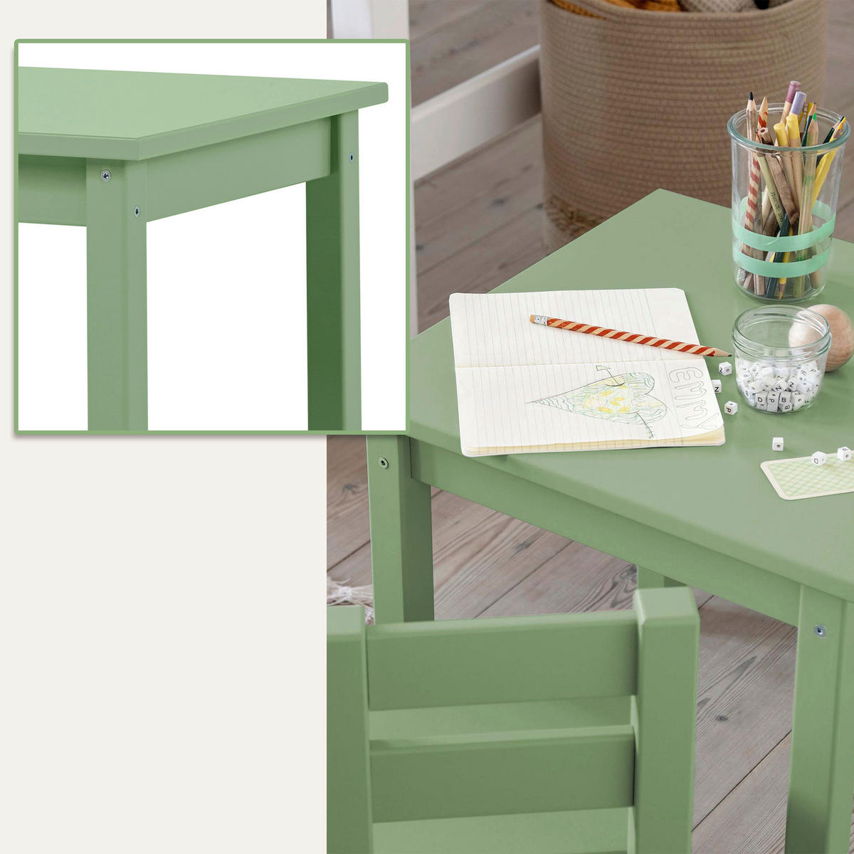 KINDERSITZGRUPPE  - Pastellgrün, MODERN, Holz - MID.YOU