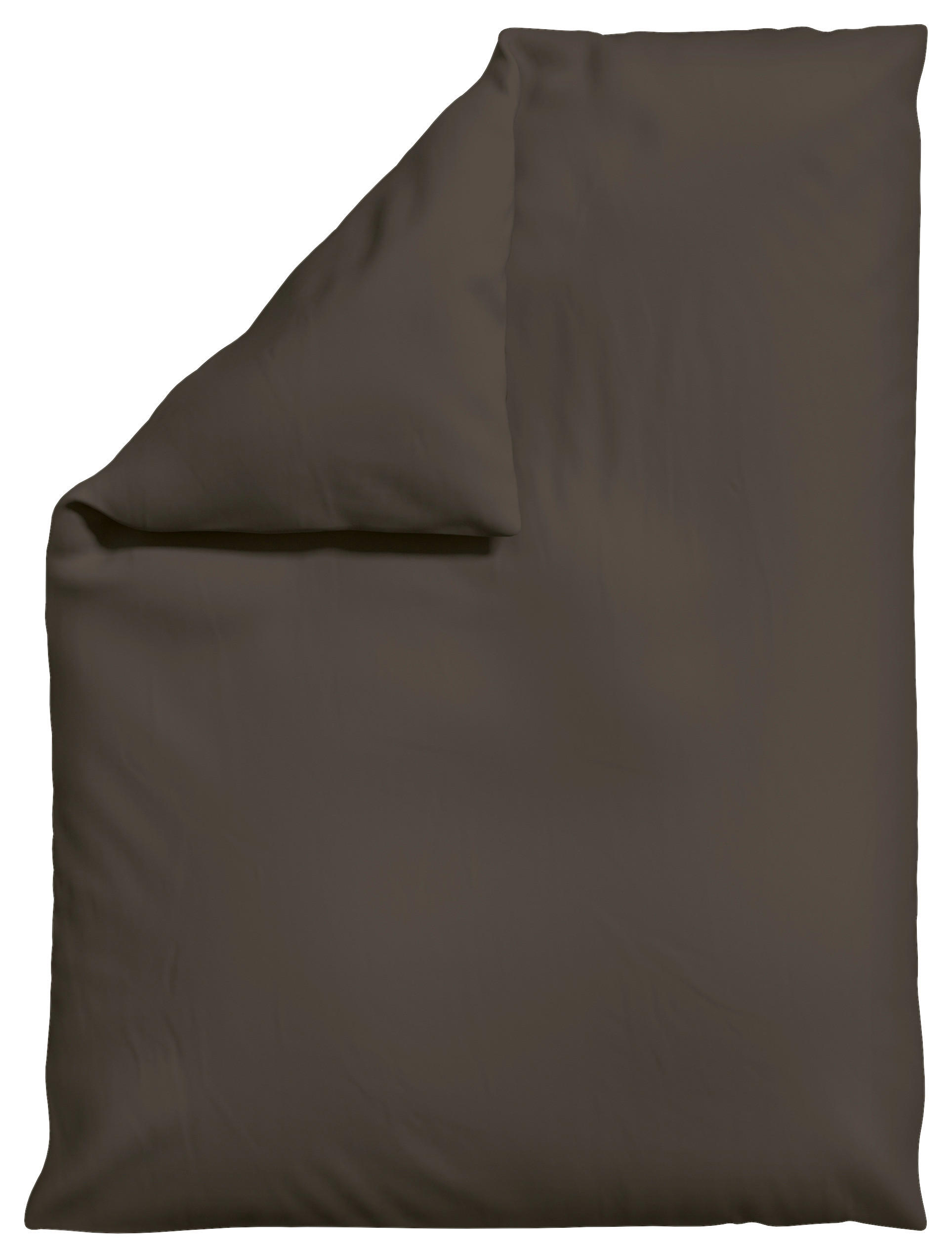 Schlafgut Bettdeckenbezug Woven Satin Dunkelbraun 155x220 cm
