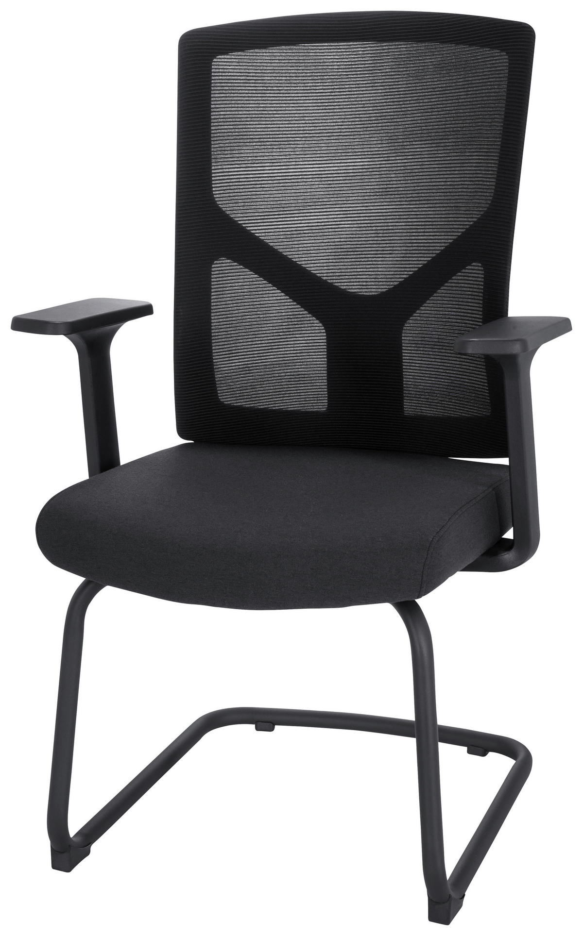 KONFERENČNI STOL umetna masa, tekstil črna  - črna, Moderno, kovina/umetna masa (62/107/63cm) - MID.YOU