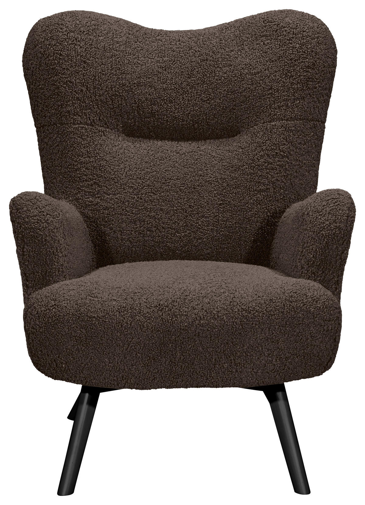 OHRENSESSEL in Teddystoff Braun, Schwarz  - Schwarz/Braun, Design, Holz/Holzwerkstoff (80/106/100cm) - MID.YOU