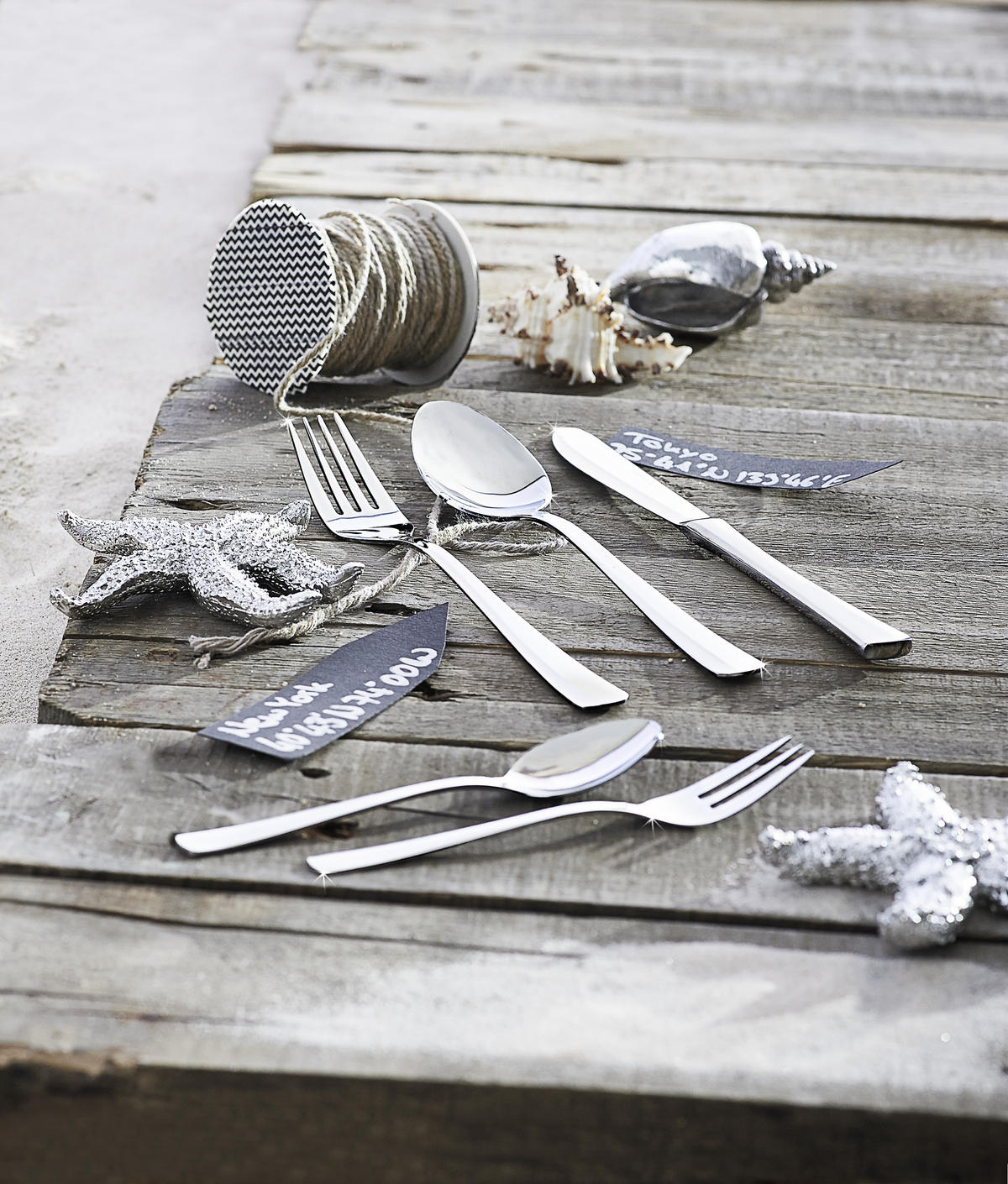 SET DE TACÂMURI 60 piese  ATHENE 60/1  - culoare crom, Basics, metal (37,5/3,5/24cm) - Justinus