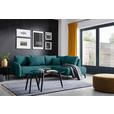 ECKSOFA in Webstoff Petrol  - Petrol/Schwarz, Design, Textil/Metall (250/191cm) - Carryhome