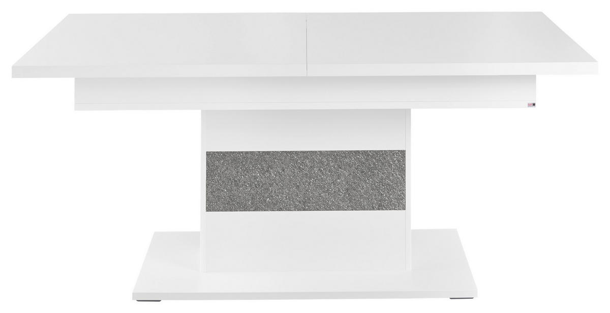 ESSTISCH Weiß, Grau rechteckig  ausziehbar, in verschiedenen Holzdekoren erhältlich  - Weiß/Grau, Design, Holzwerkstoff/Stein (180-230/90/79cm) - SetOne by Musterring