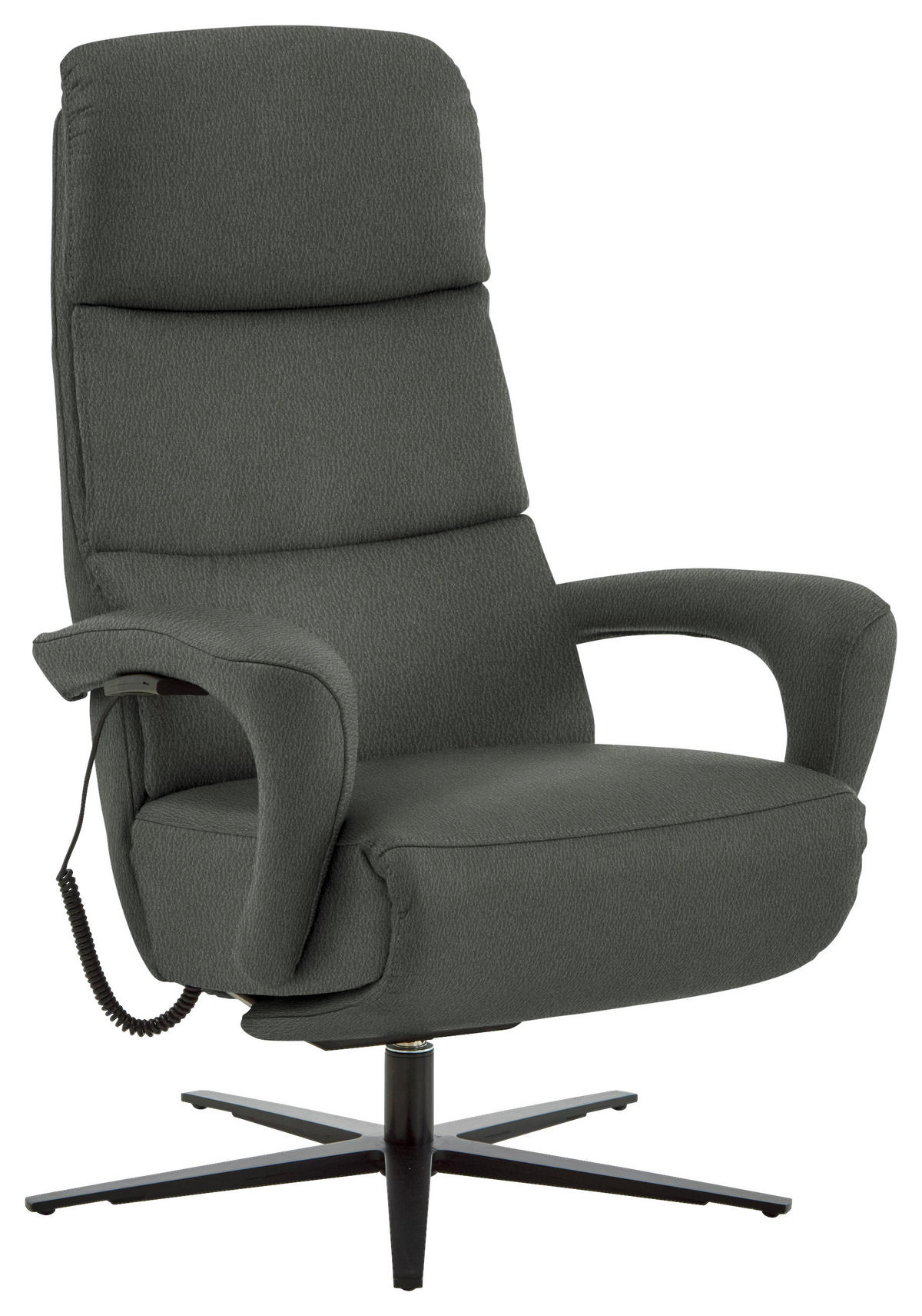 RELAXSESSEL in Leder Anthrazit  - Anthrazit/Schwarz, Design, Leder/Metall (76/110/86cm) - Dieter Knoll