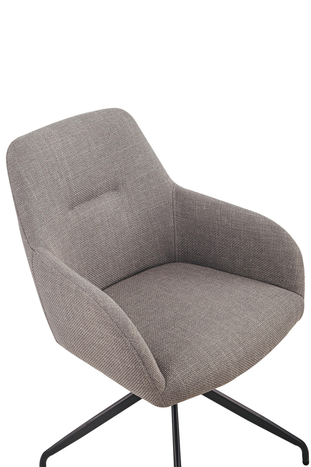 ARMLEHNSTUHL-SET 2 Stück  in Stahl Webstoff, Mikrofaser  - Schlammfarben/Schwarz, MODERN, Textil/Metall (56/83/60cm) - MID.YOU