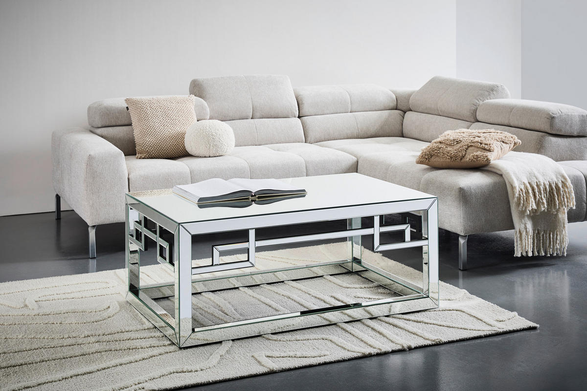 COUCHTISCH Spiegelglas rechteckig Klar  - Klar, Design, Glas/Holzwerkstoff (121/49/73.5cm) - MID.YOU