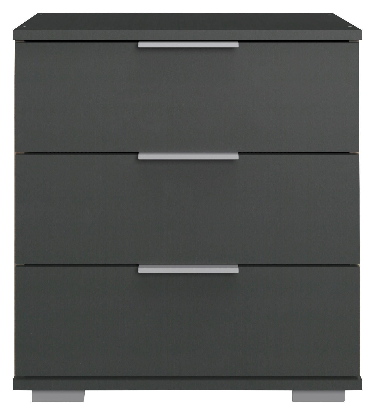NOČNA OMARICA, barve grafita  - barve kroma/barve aluminija, Design, kovina/umetna masa (52/58/38cm) - Carryhome
