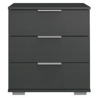 NOČNA OMARICA, barve grafita  - barve kroma/barve aluminija, Design, kovina/umetna masa (52/58/38cm) - Carryhome