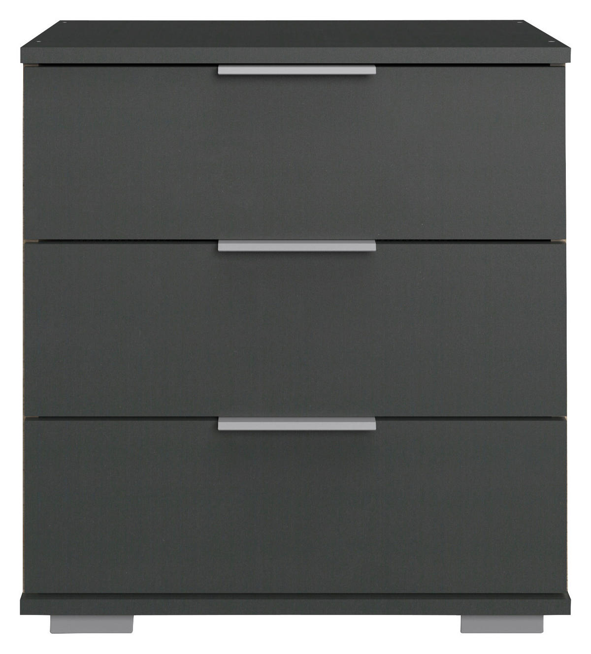 NOČNA OMARICA, barve grafita  - barve kroma/barve aluminija, Design, kovina/umetna masa (52/58/38cm) - Carryhome