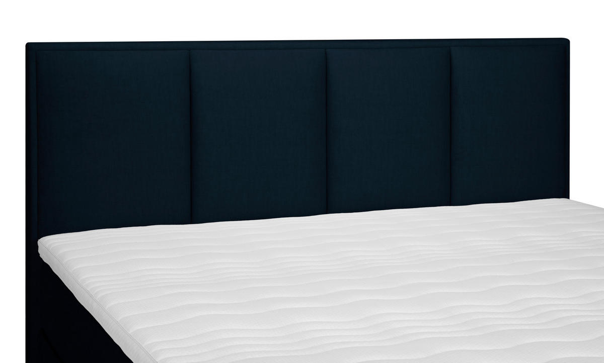 BOXSPRINGBETT 160/200 cm  in Dunkelblau  - Alufarben/Dunkelblau, Modern, Textil (160/200cm) - MID.YOU