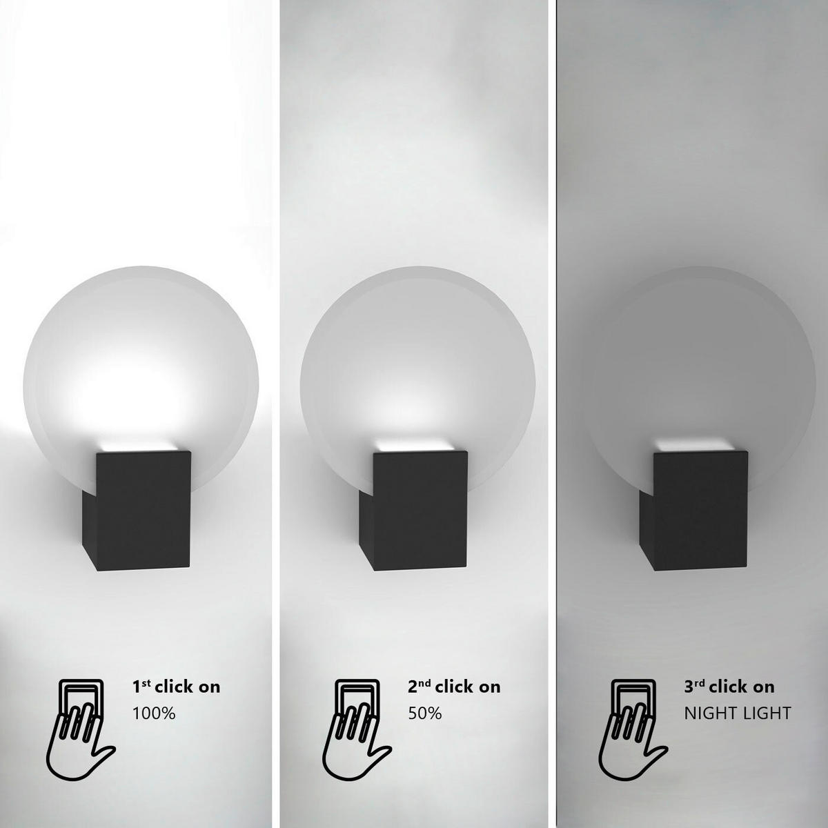 WANDLEUCHTE 20/25,5 cm   - Schwarz, Design, Glas/Metall (20/25,5cm) - Nordlux