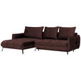 ECKSOFA in Flachgewebe Braun  - Schwarz/Braun, Design, Textil/Metall (180/273cm) - Hom`in